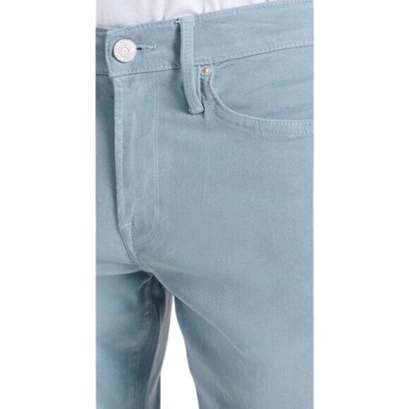 Frame LHomme Slim Men Jeans Size 38X32 Blue Straight Leg Comfort Stretch Twill - Picture 2 of 16